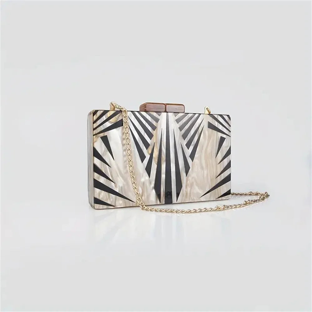 Mármore nu preto listrado acrílico bolsa feminina ombro noite garras saco festa de casamento designer senhora aleta bolsa caixa