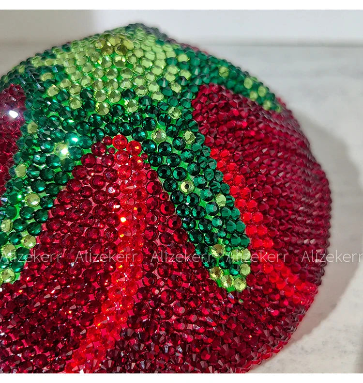 Alizekerr rosa em forma de cristal sacos de noite feminino lindo chique strass flor bolsas embreagem e bolsas festa casamento nupcial