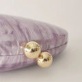 Oval roxo Shell bolsas acrílicas para mulheres, bolsas, ombro, bolsa crossbody com corrente, bolsa de embreagem, bolsas para festa de casamento