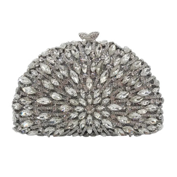 Esplêndido saco de jantar de diamante de metal, cheio de diamantes, saco de moda portátil para vestidos de banquete feminino bolsa de strass