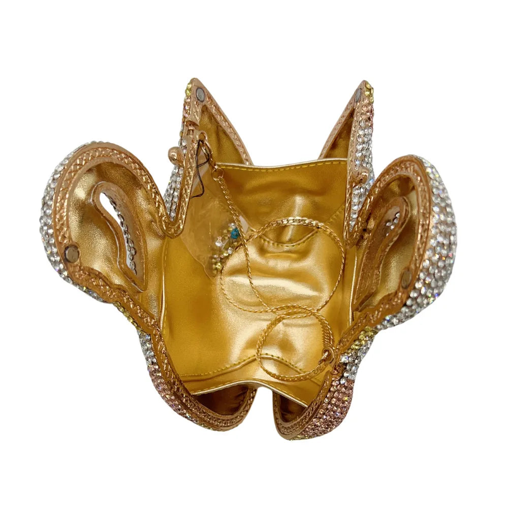 Sacos de noite de cristal em forma de cisne diamante espumante bolsas de embreagem strass bolsas de metal duro saco de festa de casamento