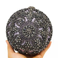 Boutique de fgg (em estoque) redondo circular oco para fora das mulheres cristal embreagem noite minaudiere saco casamento bolsa nupcial