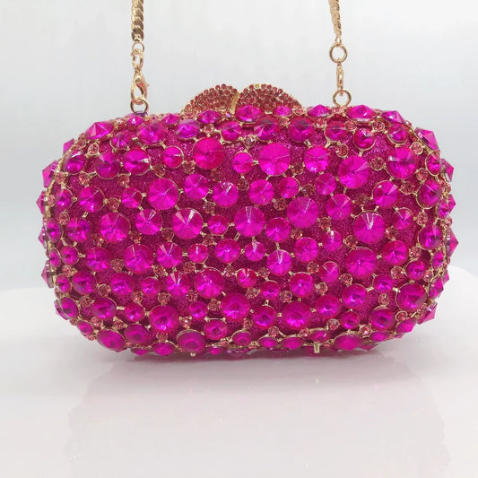 Embreagem de pedra clara branca e prateada para mulheres, bolsas de cristal, festa de casamento, bolsas de baile, embreagem nupcial de diamante