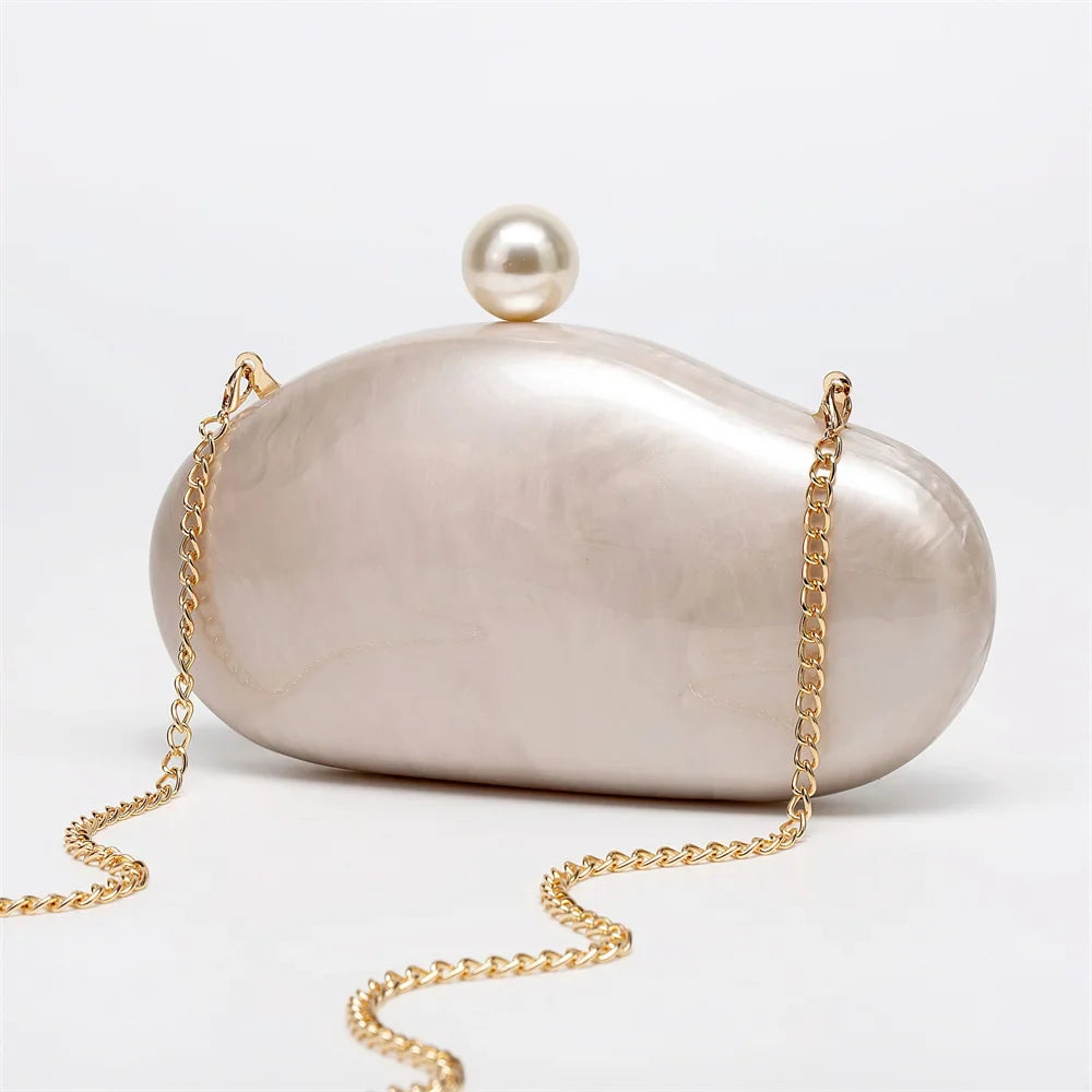 Nova pérola mármore vermelho verde marrom preto acrílico caixa embreagens sacos de noite feminino luxo designer bolsas nupcial festa casamento sacos