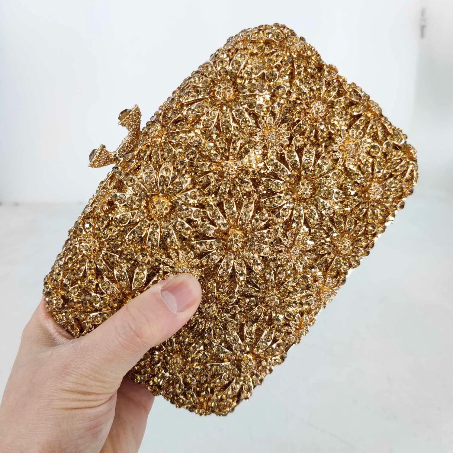 Boutique de fgg crisântemo flor sacos de noite e embraiagens feminino cristal embreagem festa casamento strass bolsas bolsas