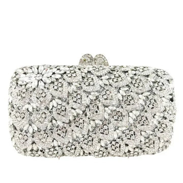 Boutique de fgg prata flor embreagem feminina cristal bolsas noite nupcial casamento strass minaudiere saco formal sacos festa
