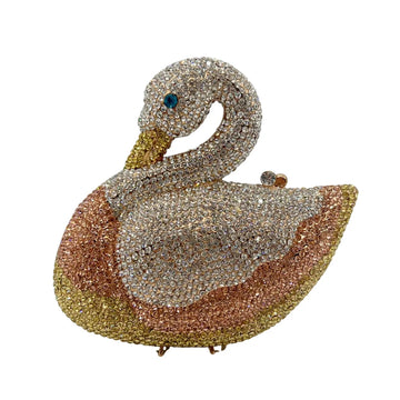 Sacos de noite de cristal em forma de cisne diamante espumante bolsas de embreagem strass bolsas de metal duro saco de festa de casamento