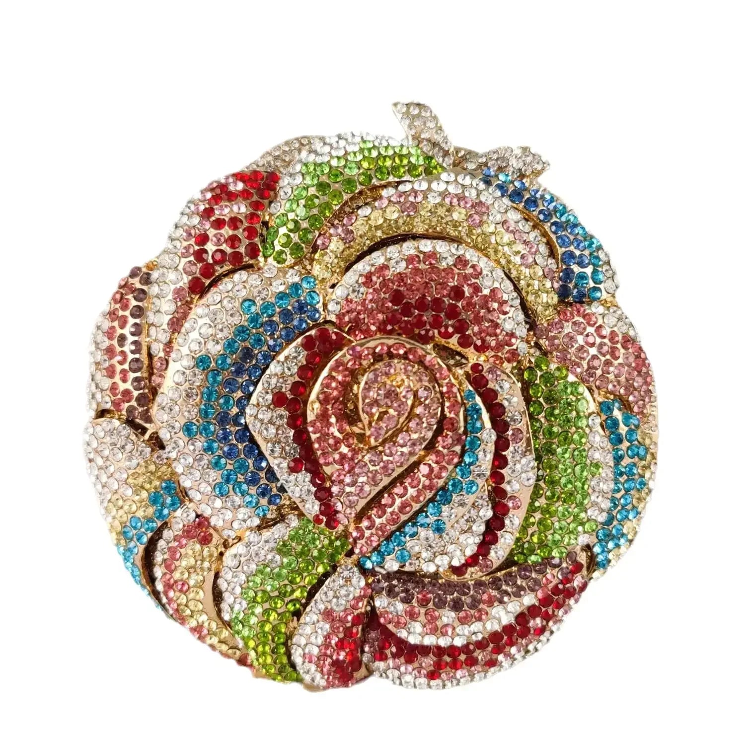 Boutique de fgg feminino flor colorida sacos de noite e embreagens nupcial strass bolsas festa casamento minaudiere bolsa embreagem