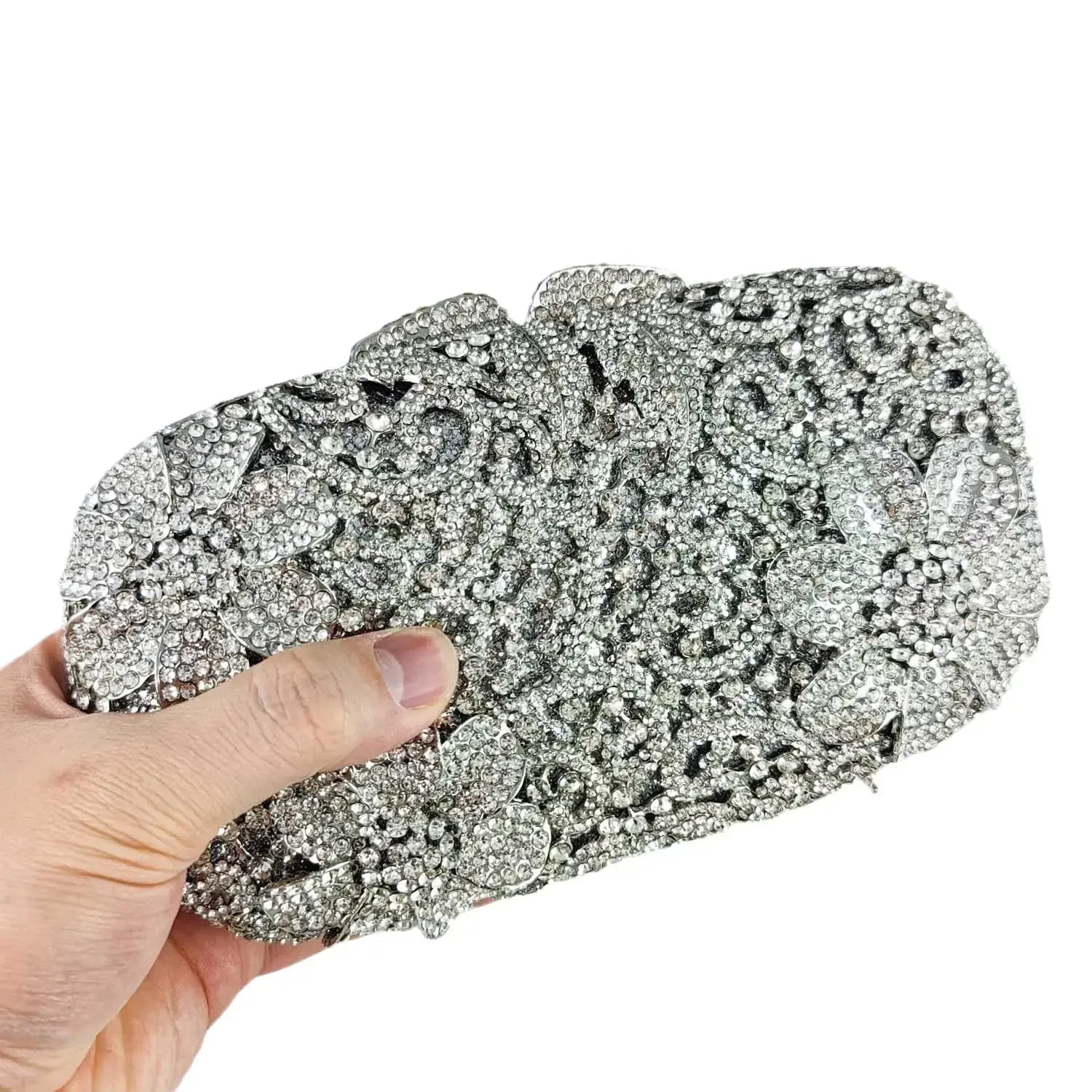 Boutique de fgg champanhe feminino flor bolsa de noite saco nupcial casamento strass bolsas festa jantar formal saco embreagem