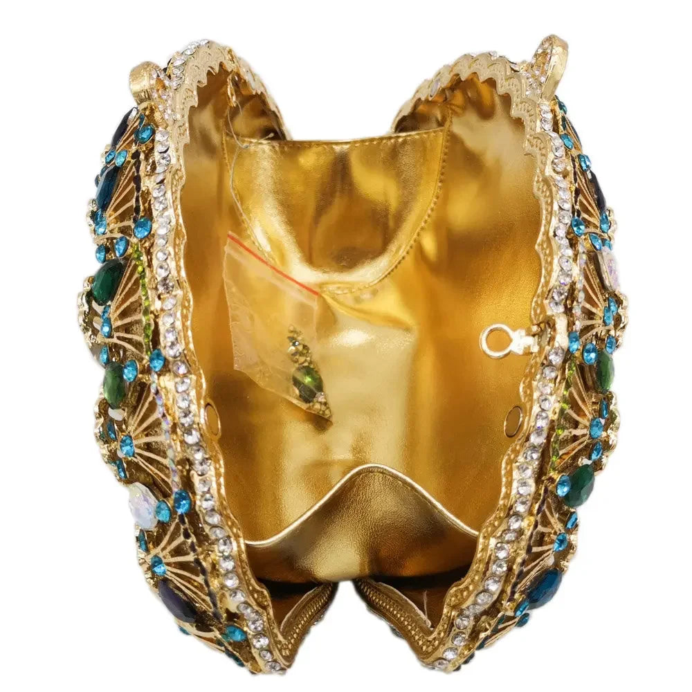 Boutique de fgg luz azul cristal sacos de embreagem para mulheres pavão noite bolsa nupcial casamento strass minaudiere bolsas saco