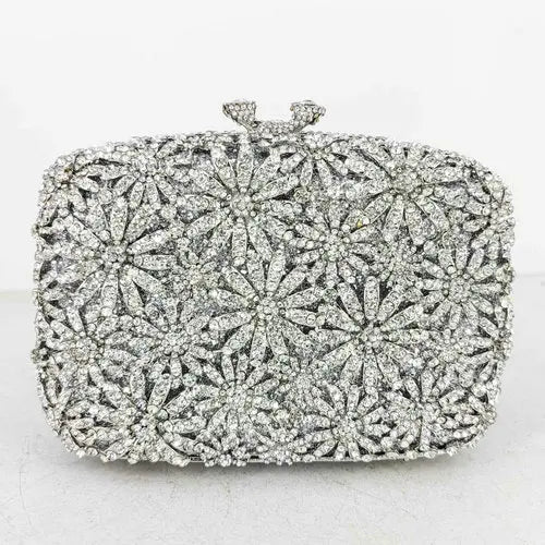 Boutique de fgg crisântemo flor sacos de noite e embraiagens feminino cristal embreagem festa casamento strass bolsas bolsas