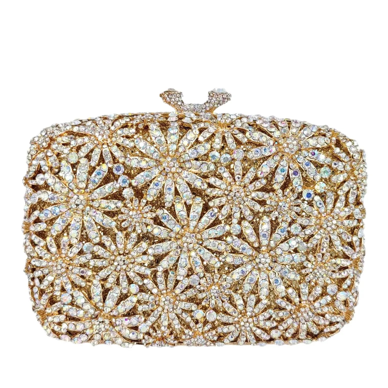 Boutique de fgg crisântemo flor sacos de noite e embraiagens feminino cristal embreagem festa casamento strass bolsas bolsas