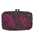 Boutique de fgg roxo cristal noite sacos embreagem feminino formal festa folha strass bolsas nupcial casamento minaudiere bolsa