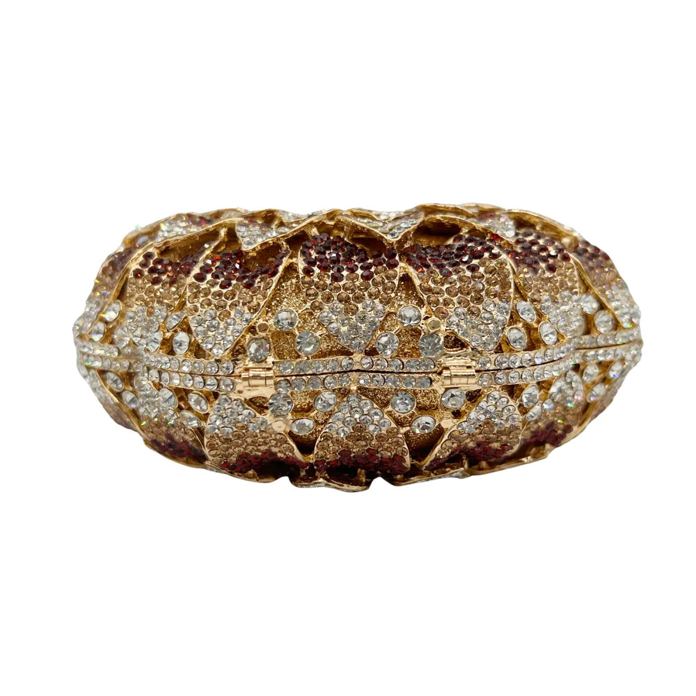 Bolsa de noite de casamento feminina de cristal brilhante em forma de girassol de luxo mais vendida.