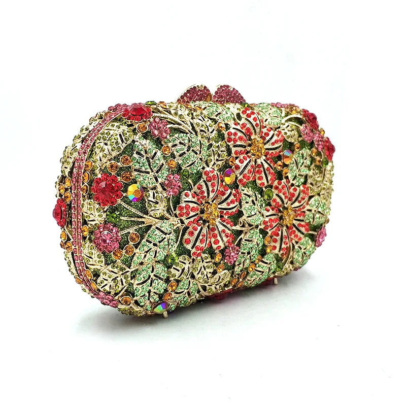 Mulheres saco de festa à noite diamantes elegante embreagem cristal luxo nupcial festa casamento carteira bolsa flor bolsas cristal