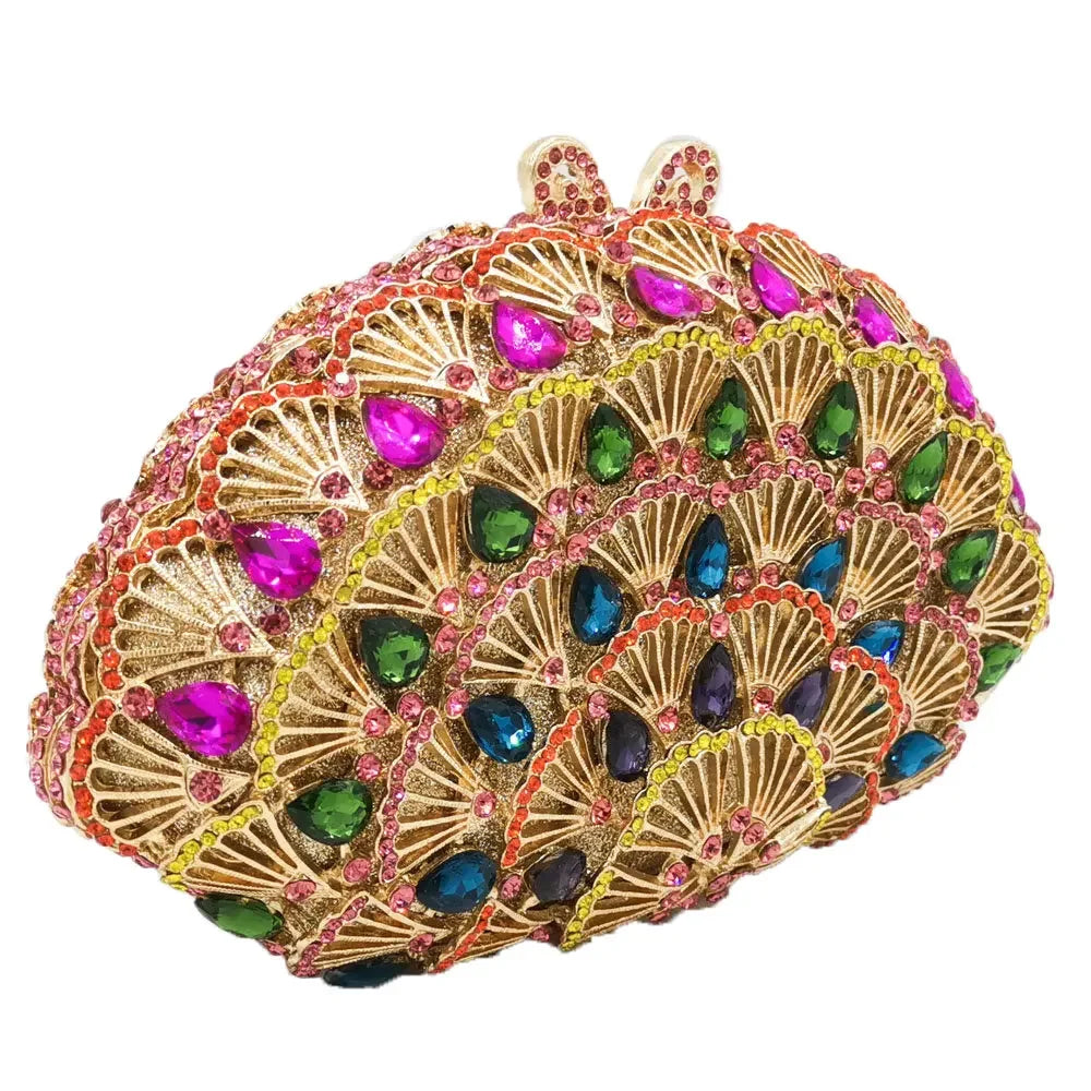 Boutique de fgg luz azul cristal sacos de embreagem para mulheres pavão noite bolsa nupcial casamento strass minaudiere bolsas saco