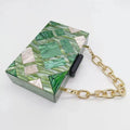 Moda acrílico bolsa de embreagem multicolorido xadrez retalhos saco de noite luxo corrente ombro crossbody sacos novidade carteira bolsas