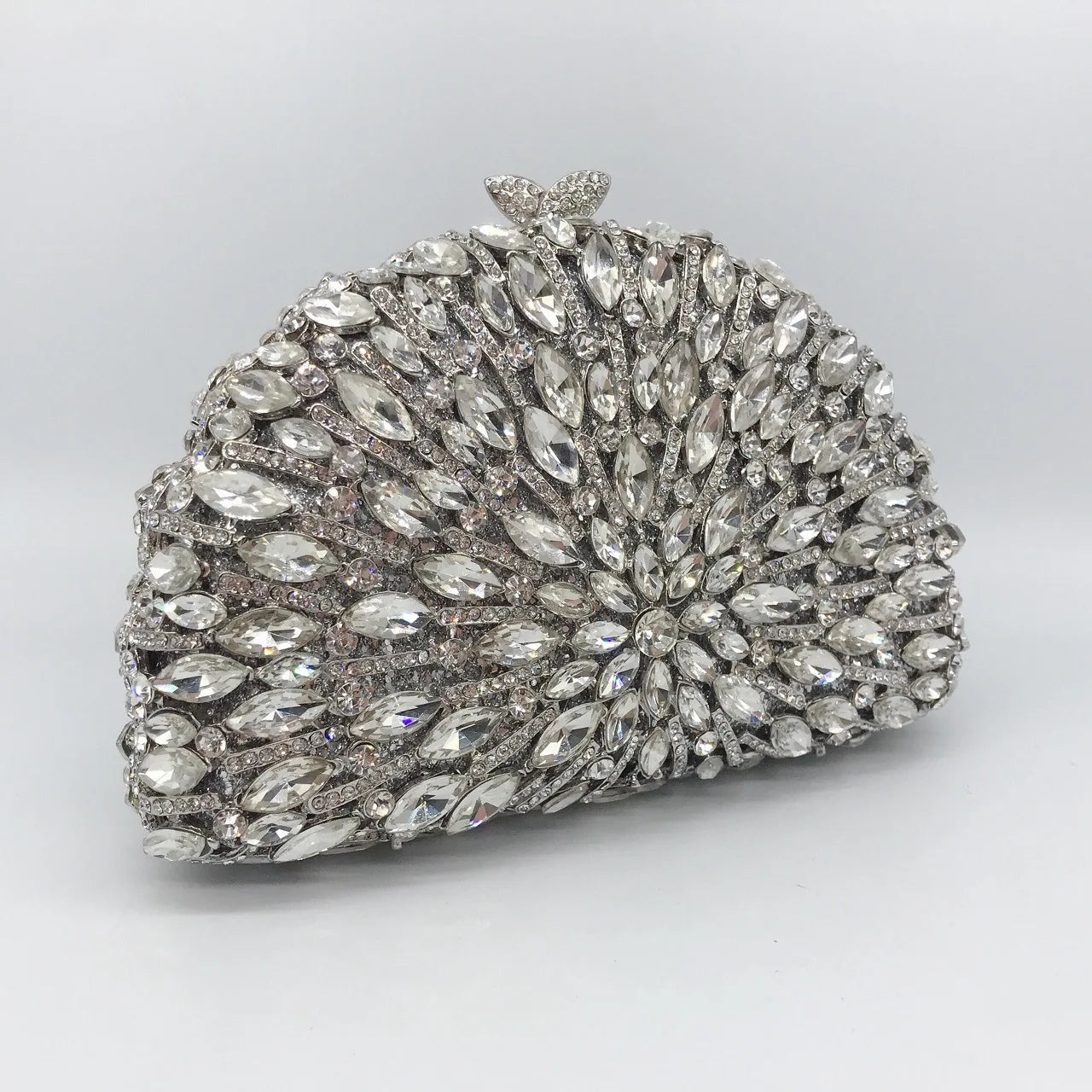 Esplêndido saco de jantar de diamante de metal, cheio de diamantes, saco de moda portátil para vestidos de banquete feminino bolsa de strass