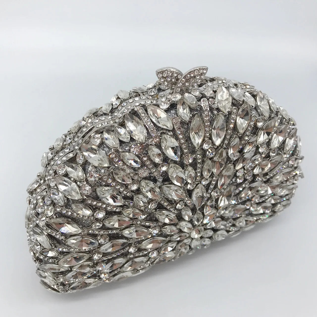 Esplêndido saco de jantar de diamante de metal, cheio de diamantes, saco de moda portátil para vestidos de banquete feminino bolsa de strass