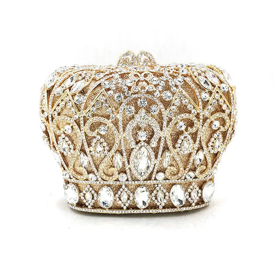 Mulheres festa à noite bolsa diamantes luxo cristal garras elegantes senhoras bolsas festa de casamento nupcial coroa real bolsas saco