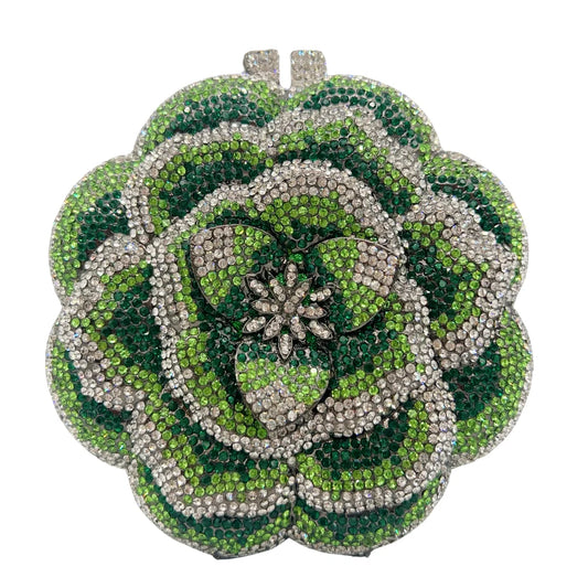 Alta qualidade presente do dia das mães 3d flor rosa strass diamante saco meninas e mulher saco de noite de casamento