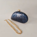 Pérola Azul Escuro Shell Acrílico Caixa Bolsa de Embreagem para Mulheres, Bolsa De Noite, Bolsa Crossbody, Cadeia De Ombro Bolsas, Festa De Casamento, Senhora