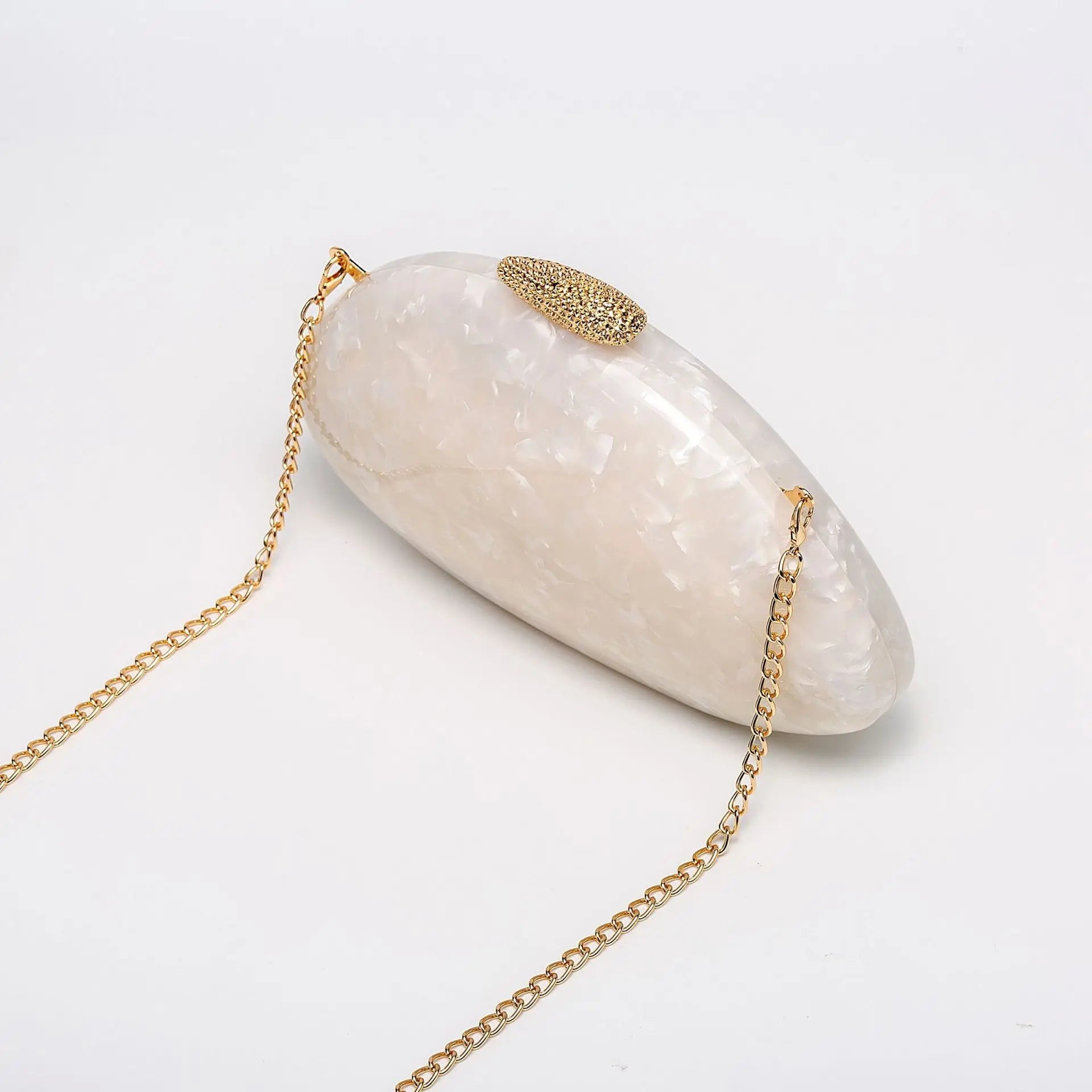 Oval artesanal pérola mármore metal fecho acrílico sacos de noite feminino mini embreagem praia verão senhora bolsas festa casamento