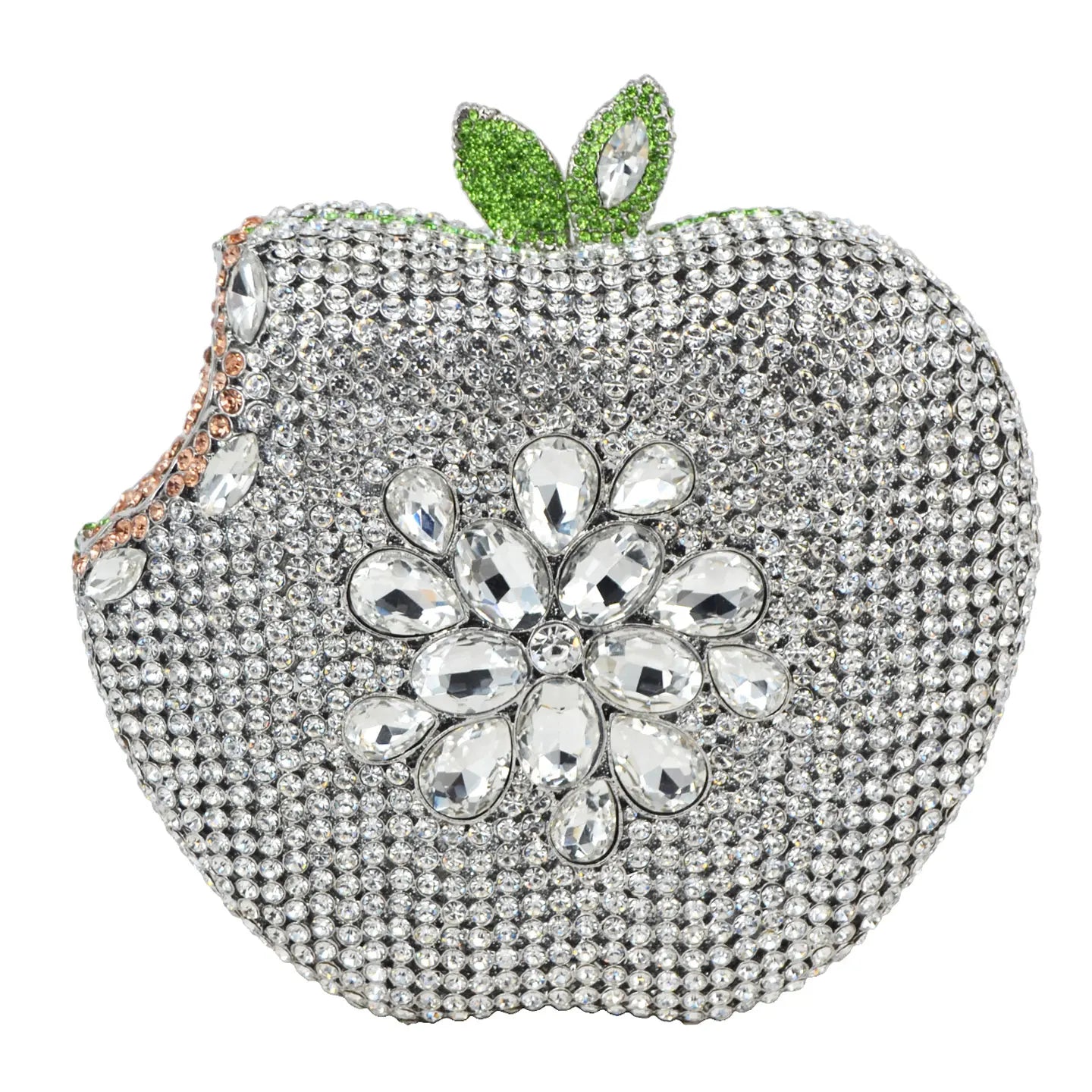 KHNMEET-Maçã Rosa Bolsa Noite para Mulheres, Diamante De Cristal, Embreagem De Festa, Saco De Luxo De Casamento, Moda De Frutas, Bolsa Das Senhoras, SC146