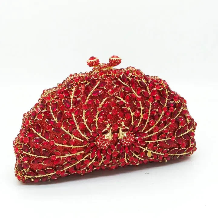 Boutique de fgg pavão verde mulheres bolsas de noite casamento cocktail cristal bolsa embreagem nupcial diamante minaudiere bolsas