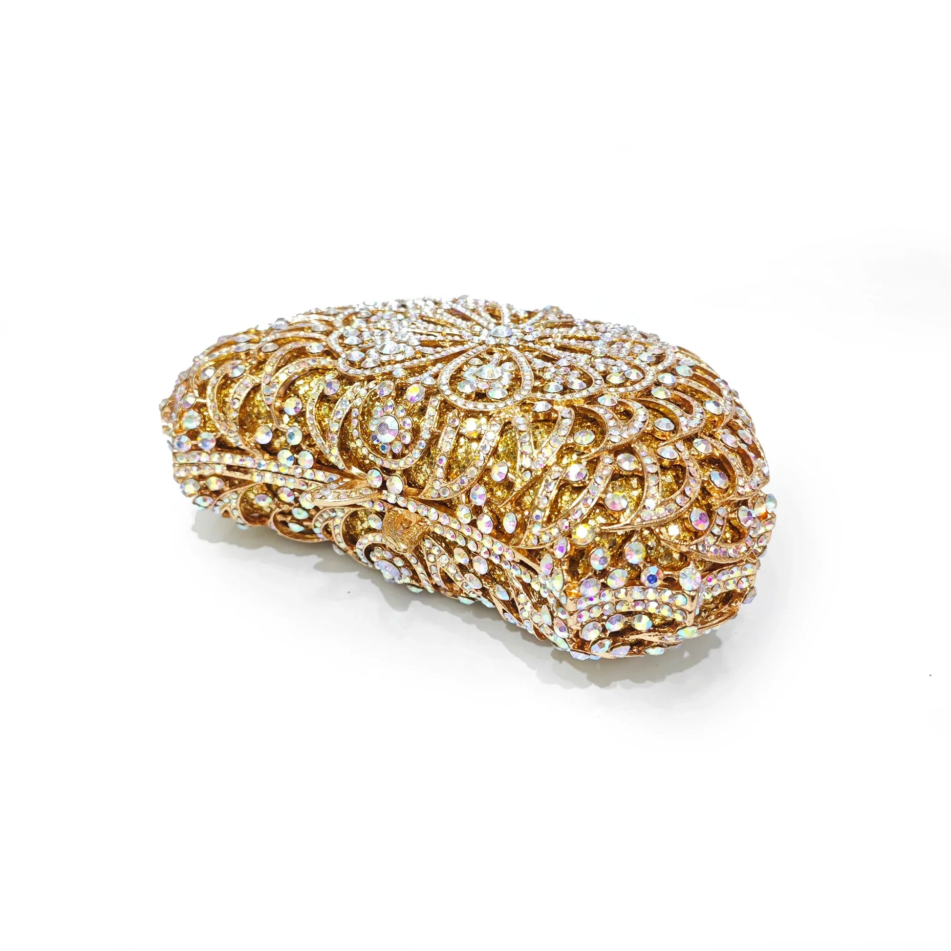 Ab mulheres bolsas de noite ouro metal luxo senhora diamante bolsas bolsa cocktail garras jantar baile cristal embreagem strass