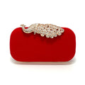 Retro preto saco de noite feminino elegante formal festa de casamento bolsas vintage veludo embreagem com pavão cristal vermelho bolsas