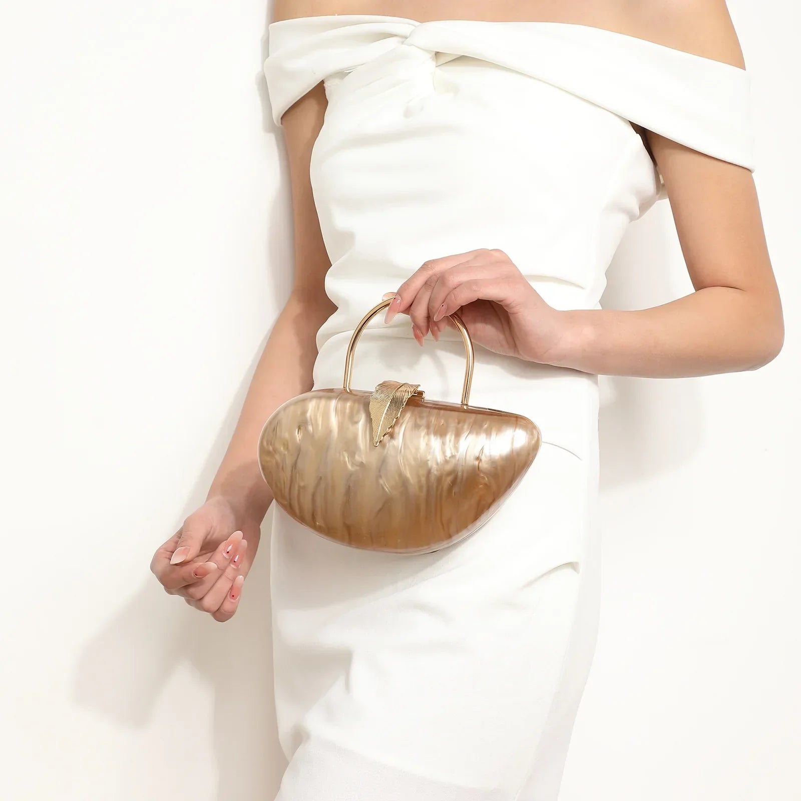 Moda acrílico folha bloqueio saco de embreagem jantar feminino bolsa de ombro elegante acrílico bloqueio fivela versátil saco de noite