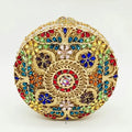 Boutique de fgg (em estoque) redondo circular oco para fora das mulheres cristal embreagem noite minaudiere saco casamento bolsa nupcial