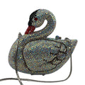 Sacos de noite de cristal em forma de cisne diamante espumante bolsas de embreagem strass bolsas de metal duro saco de festa de casamento
