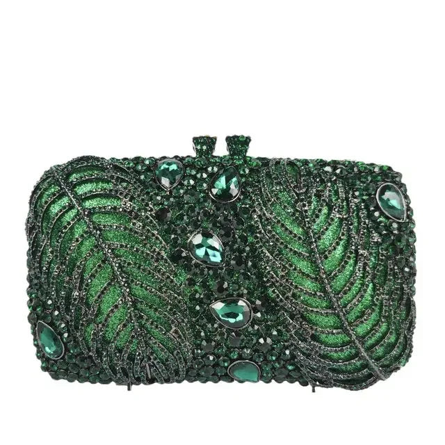 Boutique de fgg roxo cristal noite sacos embreagem feminino formal festa folha strass bolsas nupcial casamento minaudiere bolsa