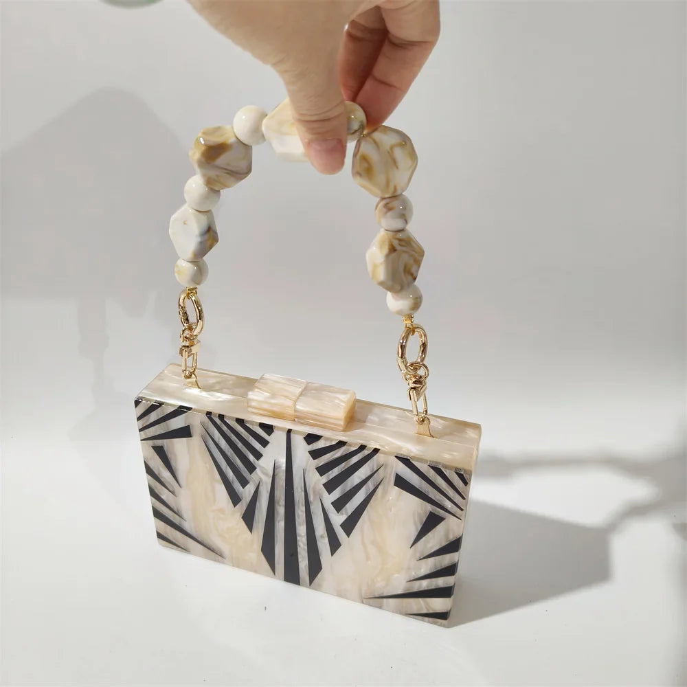 Mármore nu preto listrado acrílico bolsa feminina ombro noite garras saco festa de casamento designer senhora aleta bolsa caixa