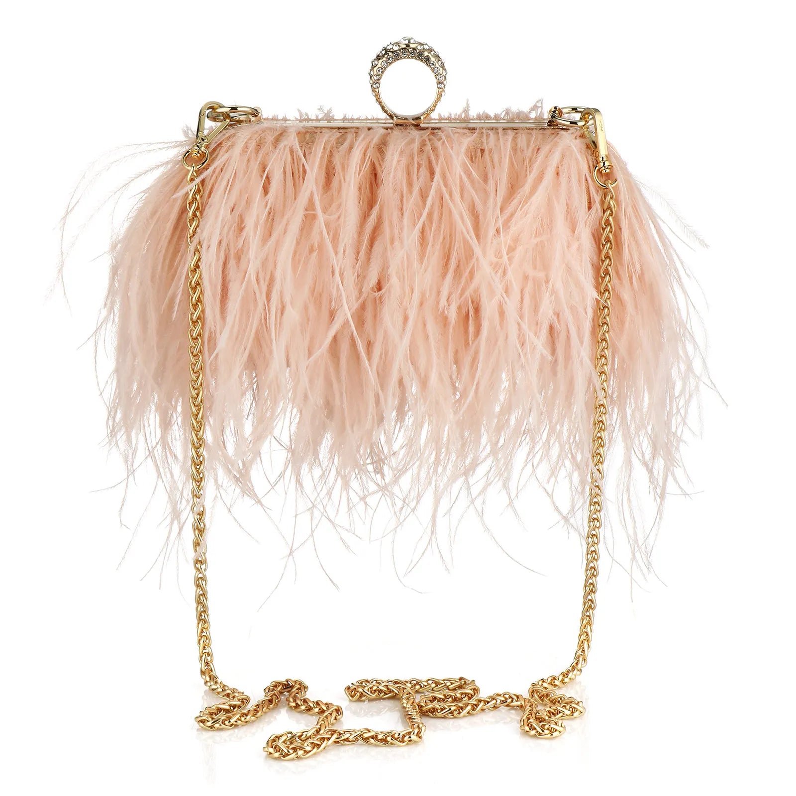 Sacos de noite de avestruz para mulheres, bolsa crossbody de ombro, bolsa de embreagem de festa borla verde, 2022