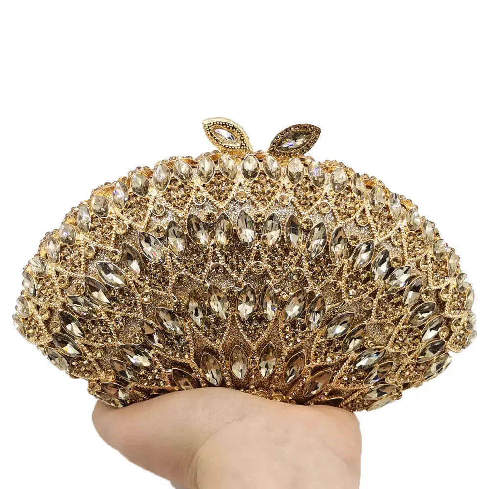 Boutique de fgg feminino rosegold cristal noite saco embreagem casamento formal jantar bolsas bolsas nupcial diamante minaudiere saco