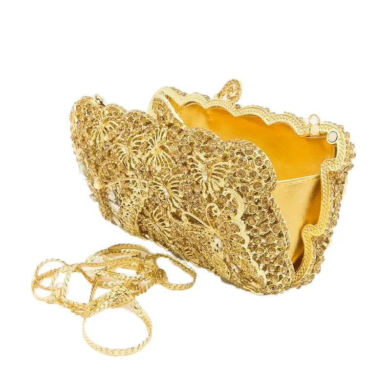 Boutique de fgg borboletas embreagem feminina noite minaudiere sacos bolsas de casamento bolsas de noiva senhoras festa saco de embreagem de cristal