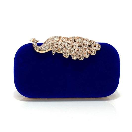 Retro preto saco de noite feminino elegante formal festa de casamento bolsas vintage veludo embreagem com pavão cristal vermelho bolsas