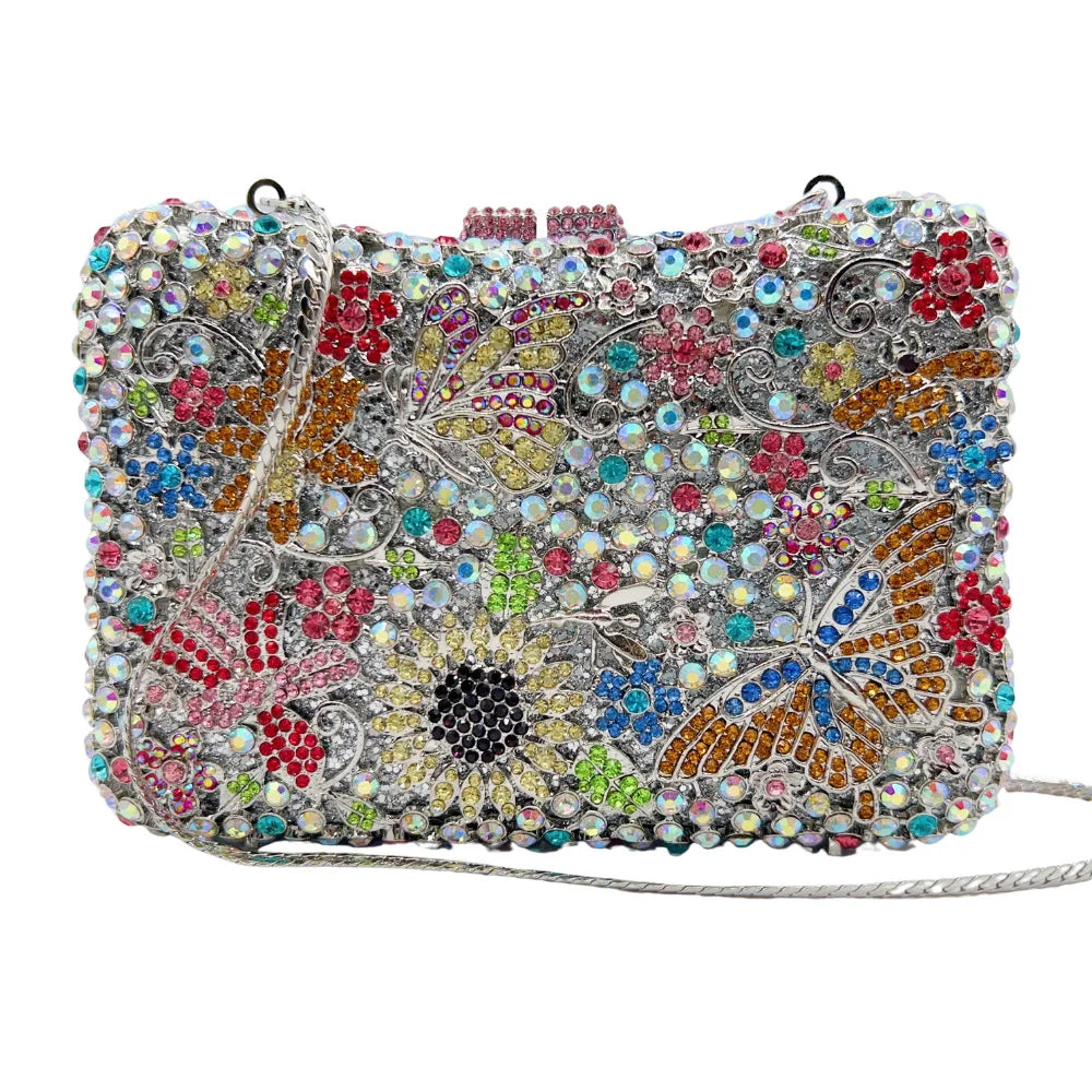 Xiyuan marca de luxo designer cristais sacos noite moda feminina diamantes bolsa festa casamento flor garras nupciais