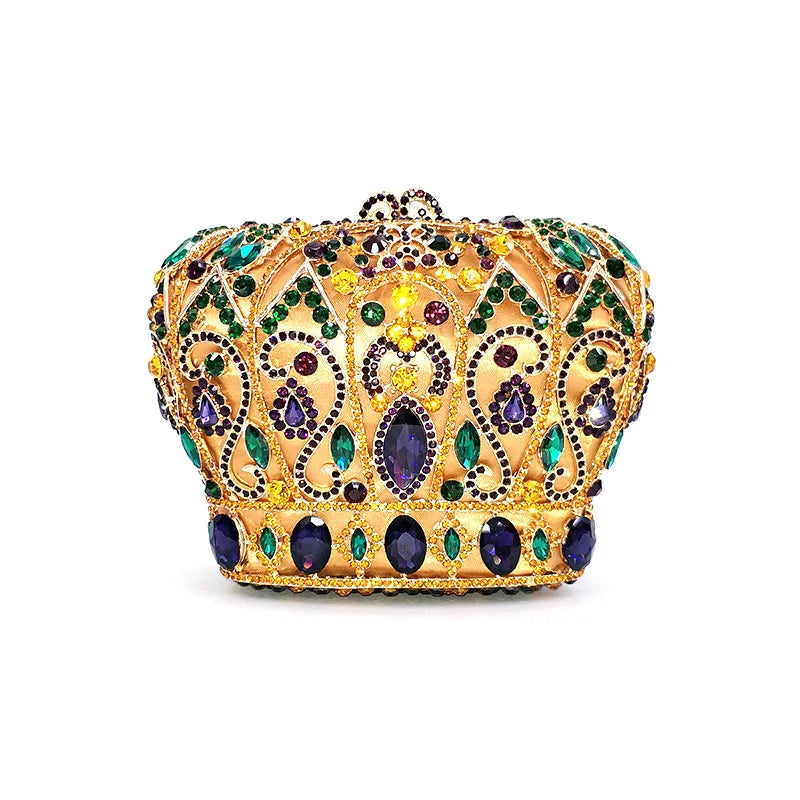 Mulheres festa à noite bolsa diamantes luxo cristal garras elegantes senhoras bolsas festa de casamento nupcial coroa real bolsas saco