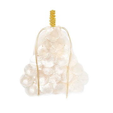 Bolsa pérola com lantejoula frisada para mulheres, bolsa noite, bolsa concha, luxo, peça natural