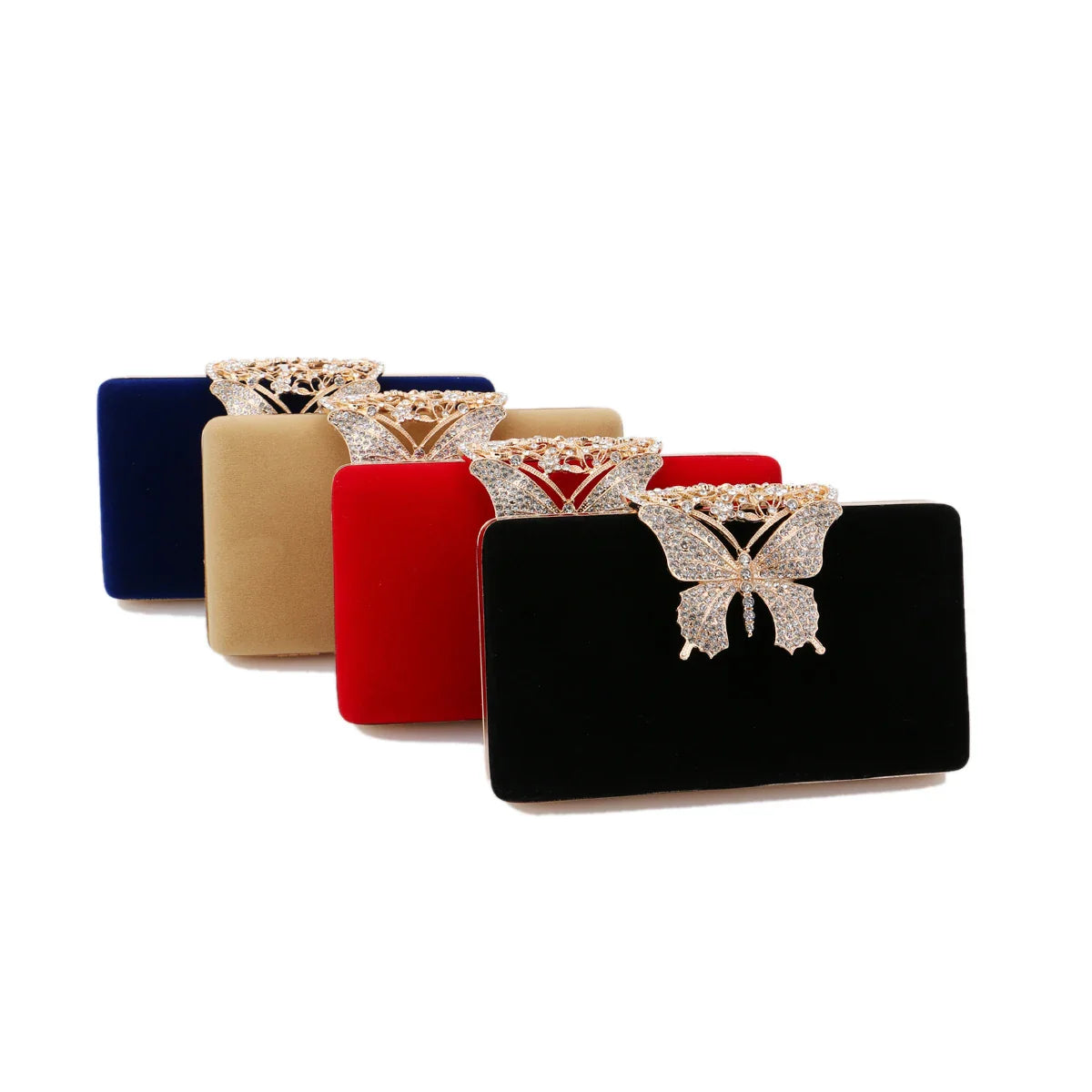 Mulheres sacos de noite borboleta ouro dia embreagem strass ombro corrente festa titular bolsas para moda senhora bolsa