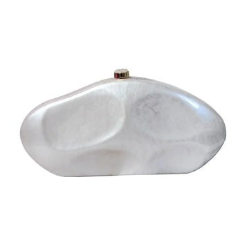 2024 outono nova moda acrílico portátil noite banquete saco de ondulação de água padrão deformado pedra ombro único inclinação cruz