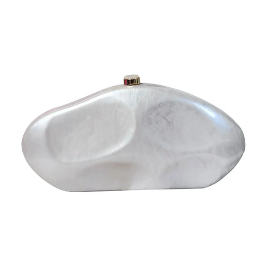 2024 outono nova moda acrílico portátil noite banquete saco de ondulação de água padrão deformado pedra ombro único inclinação cruz