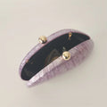 Oval roxo Shell bolsas acrílicas para mulheres, bolsas, ombro, bolsa crossbody com corrente, bolsa de embreagem, bolsas para festa de casamento