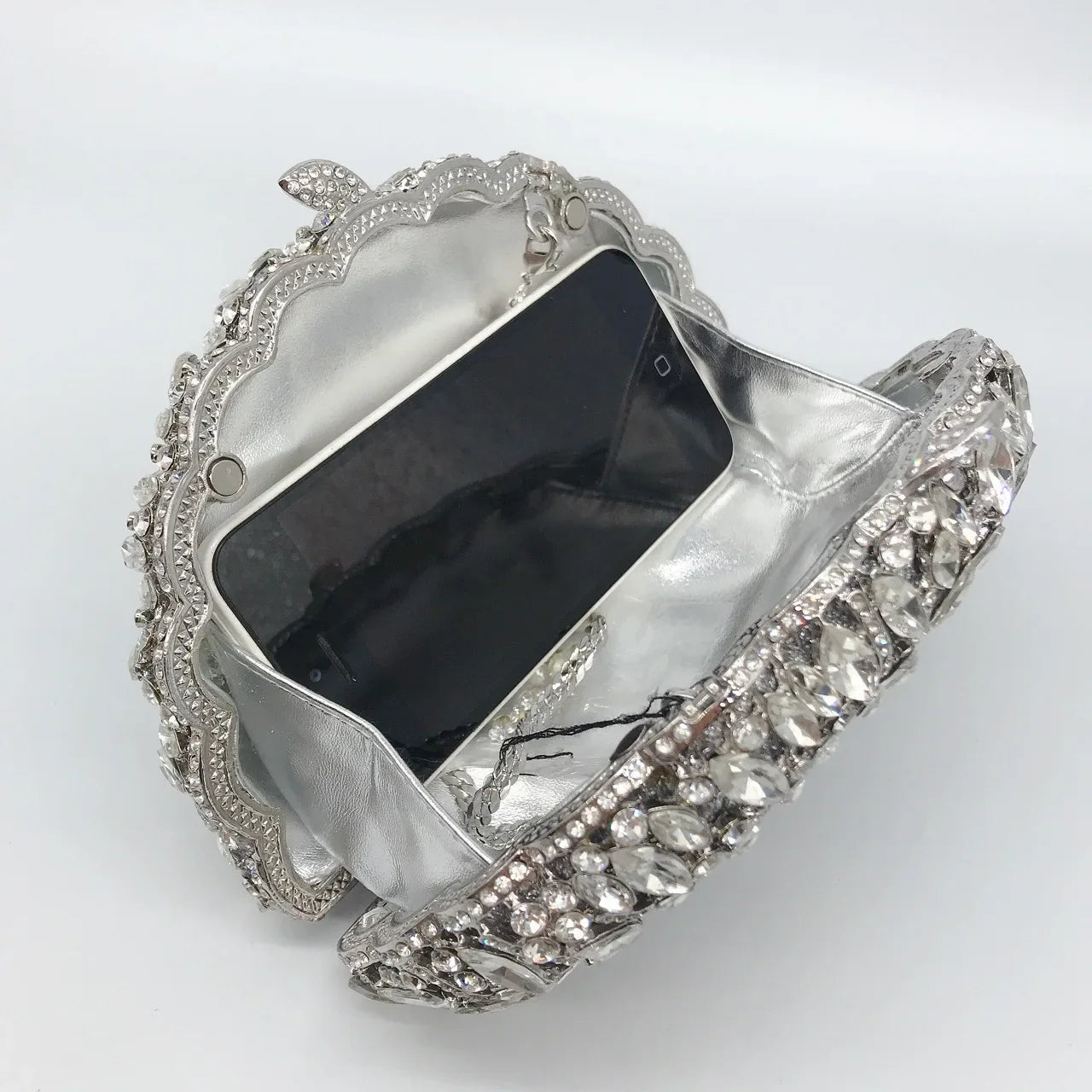 Esplêndido saco de jantar de diamante de metal, cheio de diamantes, saco de moda portátil para vestidos de banquete feminino bolsa de strass