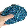 Boutique de fgg ciano azul feminino cristal noite bolsas e bolsas festa baile bebê azul strass embreagem minaudiere saco