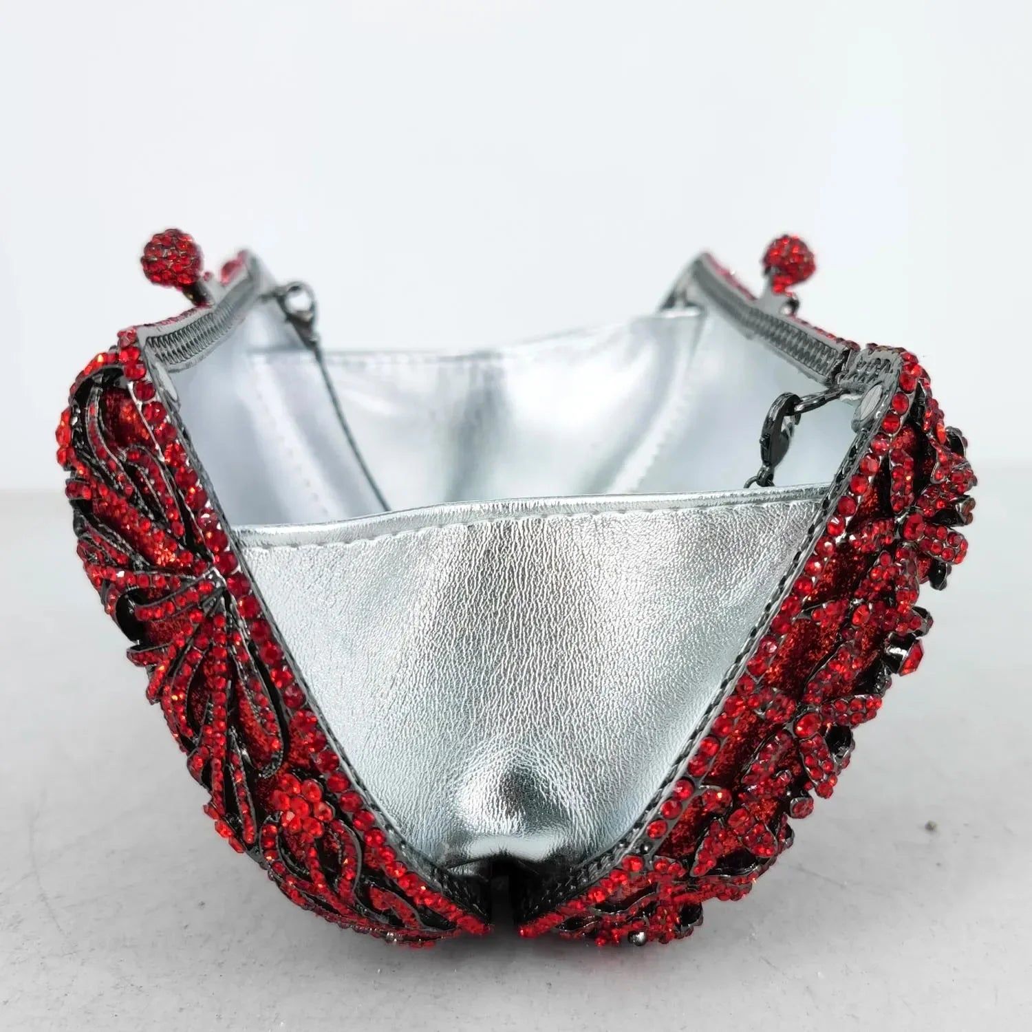 Boutique de fgg elegante flor vermelha sacos de noite e embreagens para festa de casamento feminino strass bolsas nupcial floral bolsa